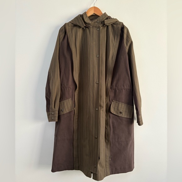 NRK by Anarkh Longline Striped Hooded Coat - Picture 1 of 5